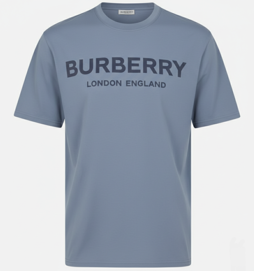 Burberry London Logo T Shirt Mid Blue