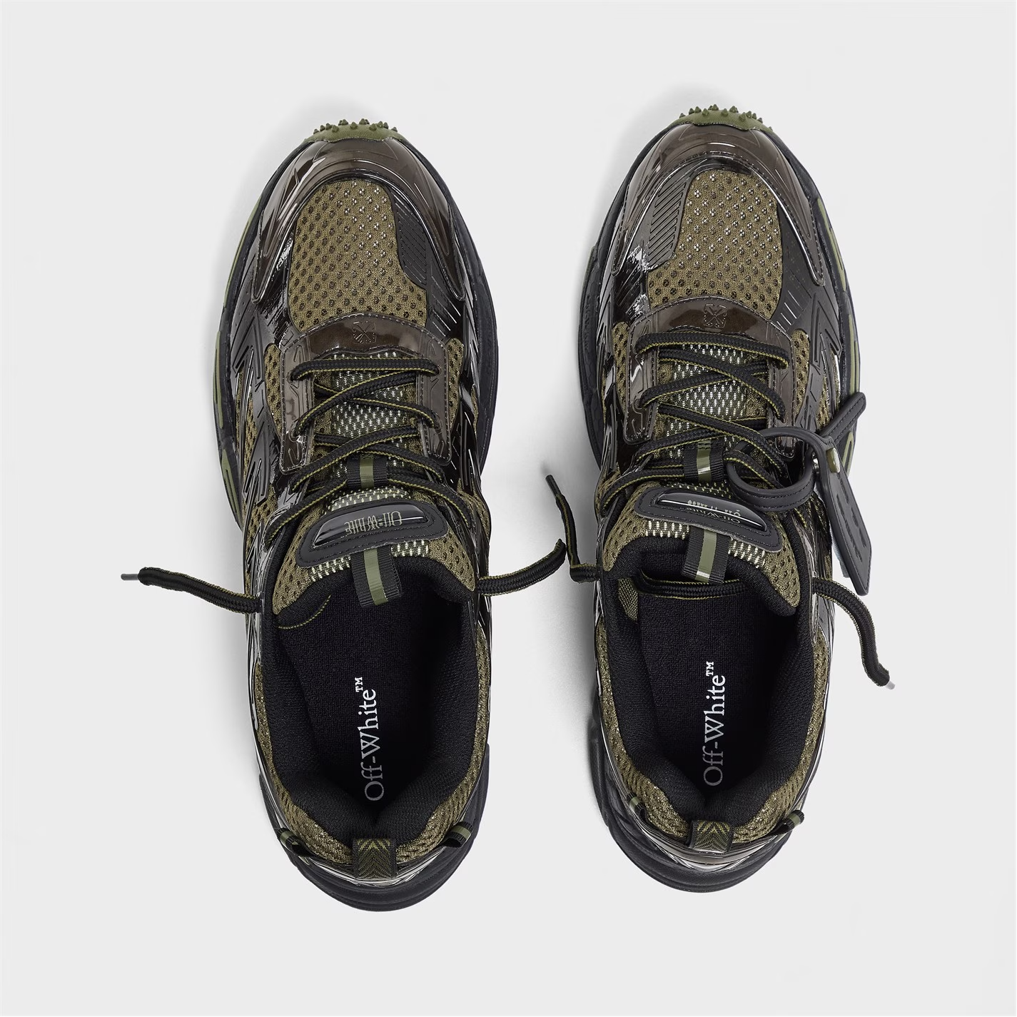 Off White Be Right Back Trainers Green/Black