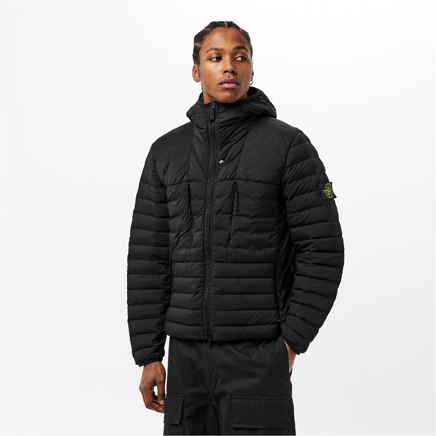 STONE ISLAND Hooded Puffer Jacket Black