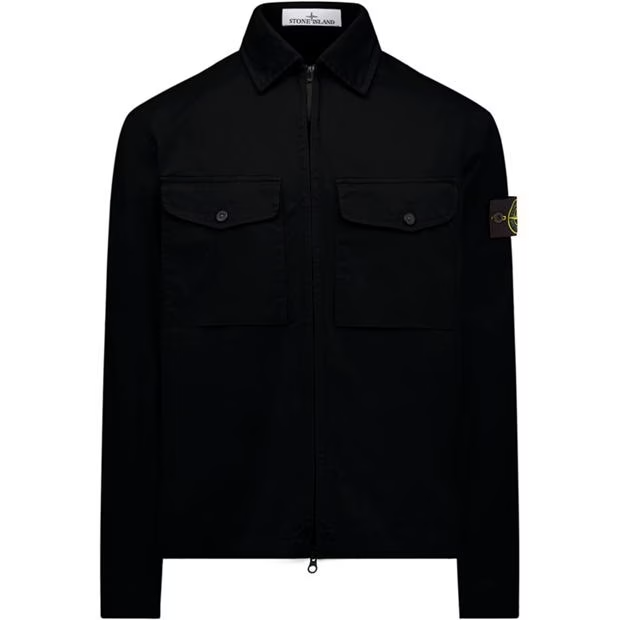 Stone Island Twill Overshirt Black