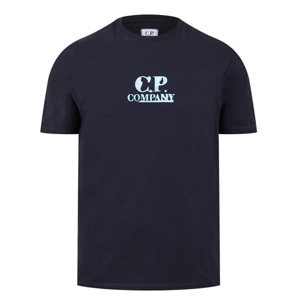CP Company Brush Logo T Shirt Navy