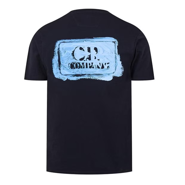 CP Company Brush Logo T Shirt Navy