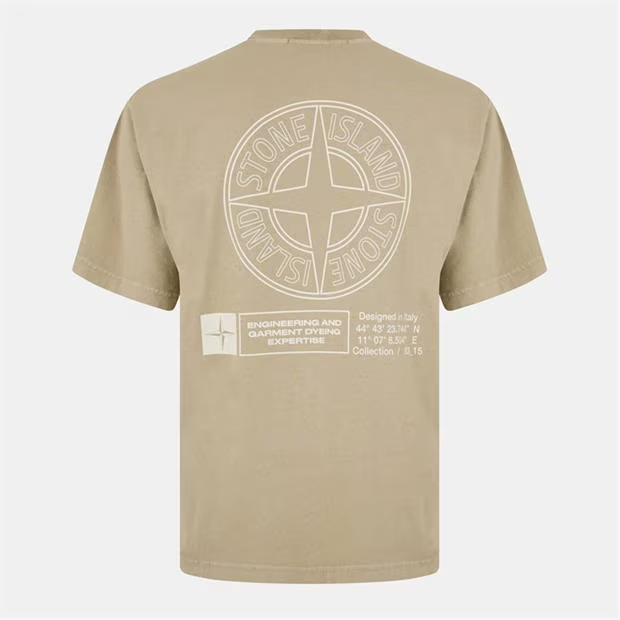 STONE ISLAND Combed Industrial Print T-Shirt Beige