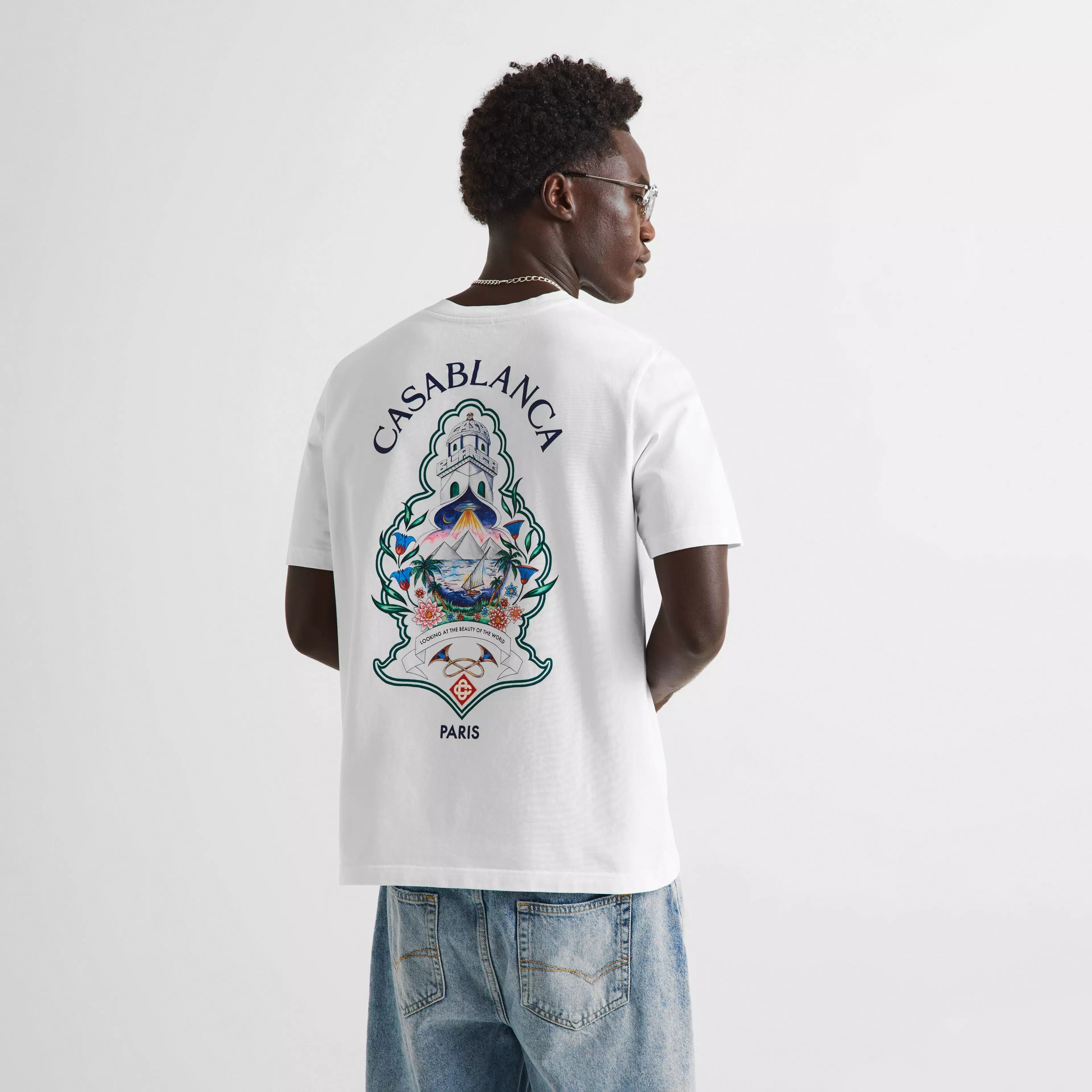 CASABLANCA CASA HOTEL EMBLEM T-Shirt White