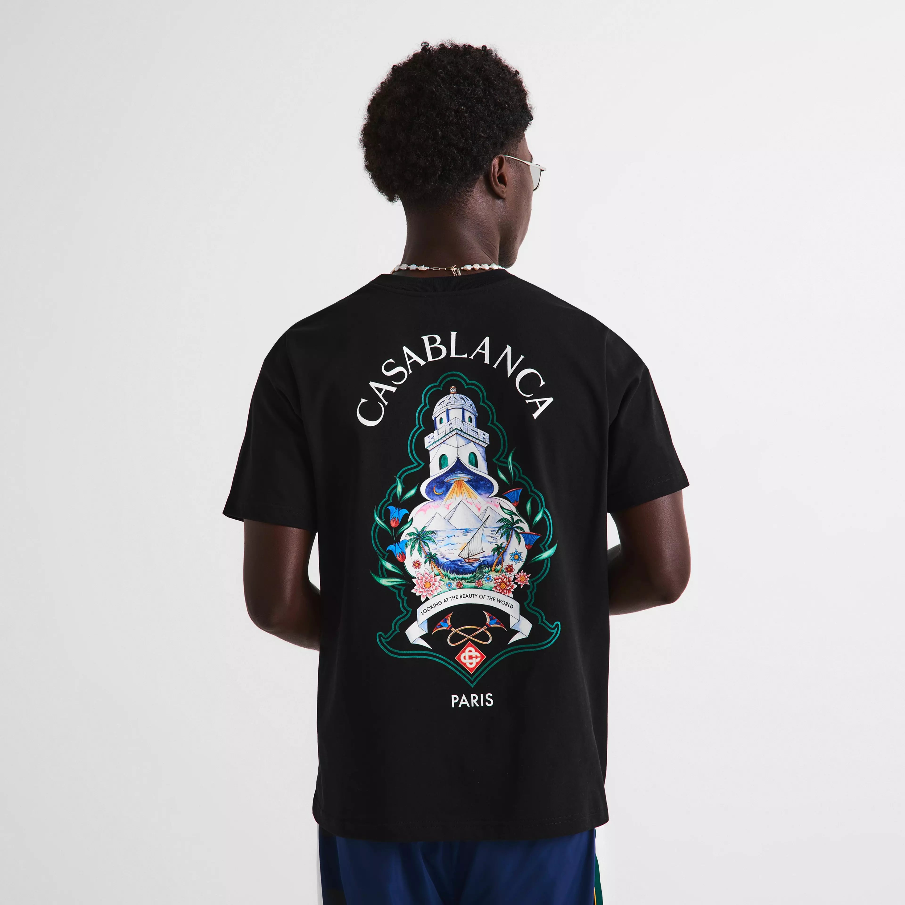 CASABLANCA CASA HOTEL EMBLEM T-Shirt Black