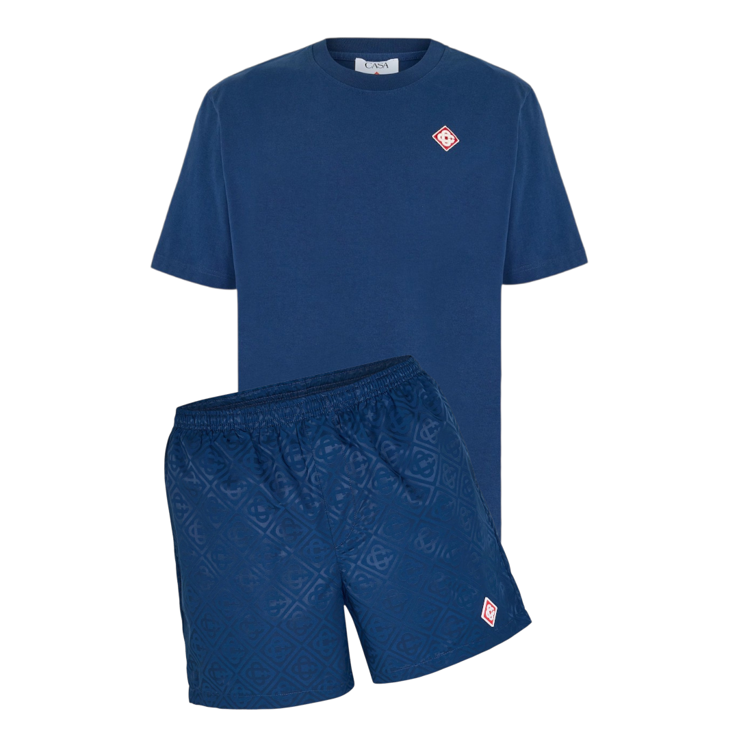 Casablanca Logo Swim Shorts Set Blue