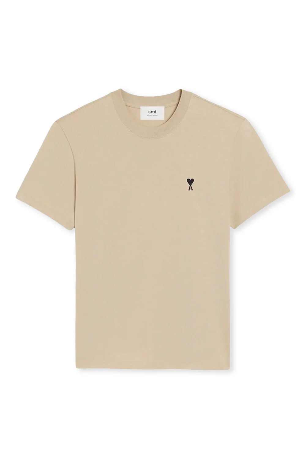 Ami Paris 'Ami De Coeur' Heart T-Shirt Beige
