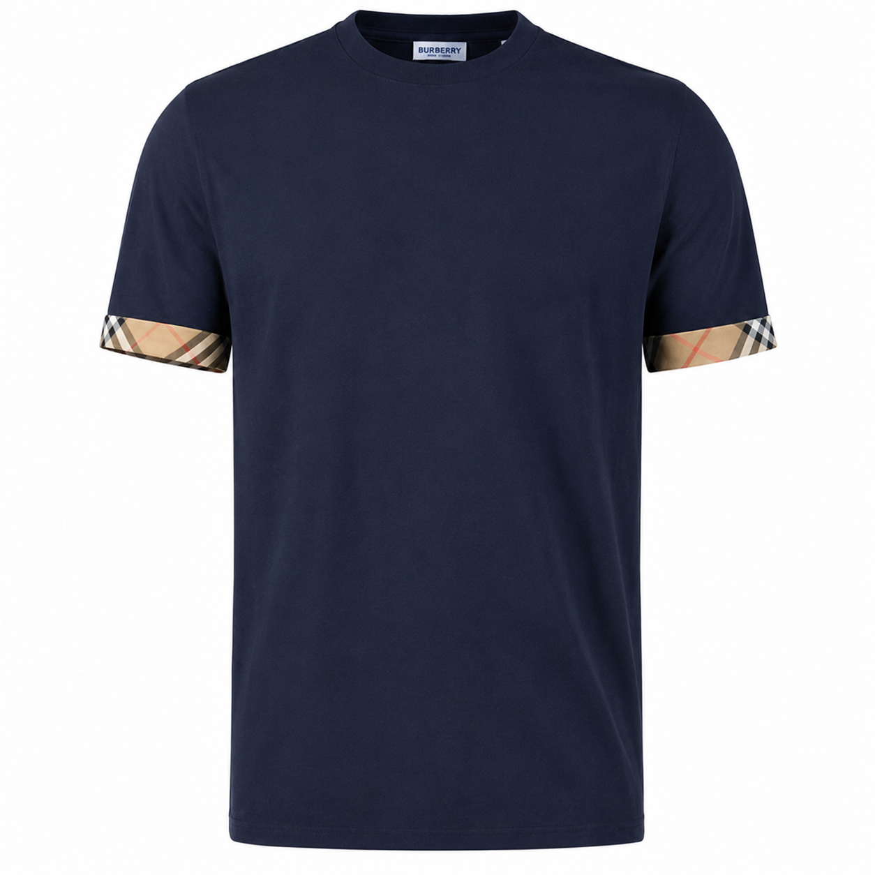 Burberry Ellison Check Sleeve T Shirt Navy