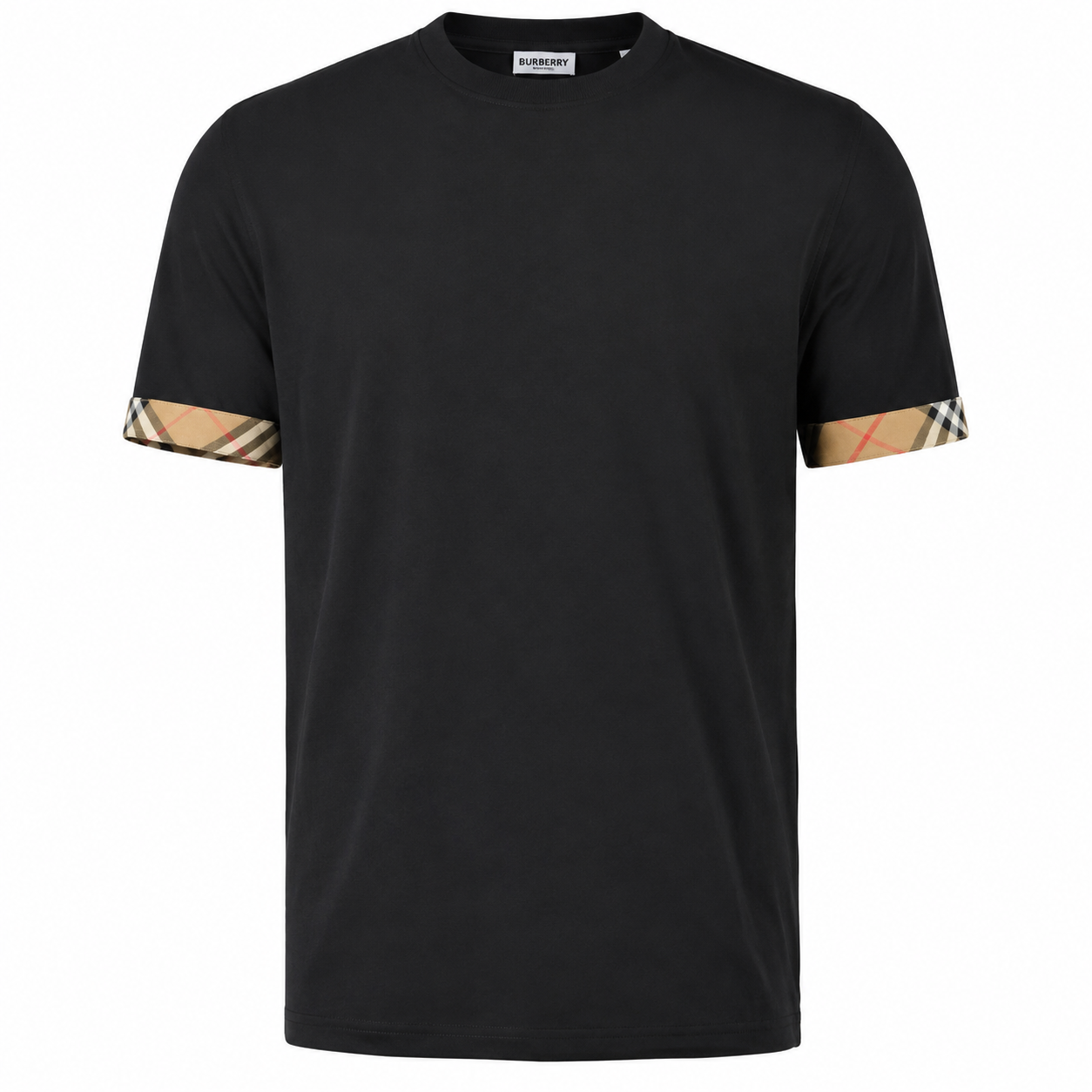 Burberry Ellison Check Sleeve T Shirt Black