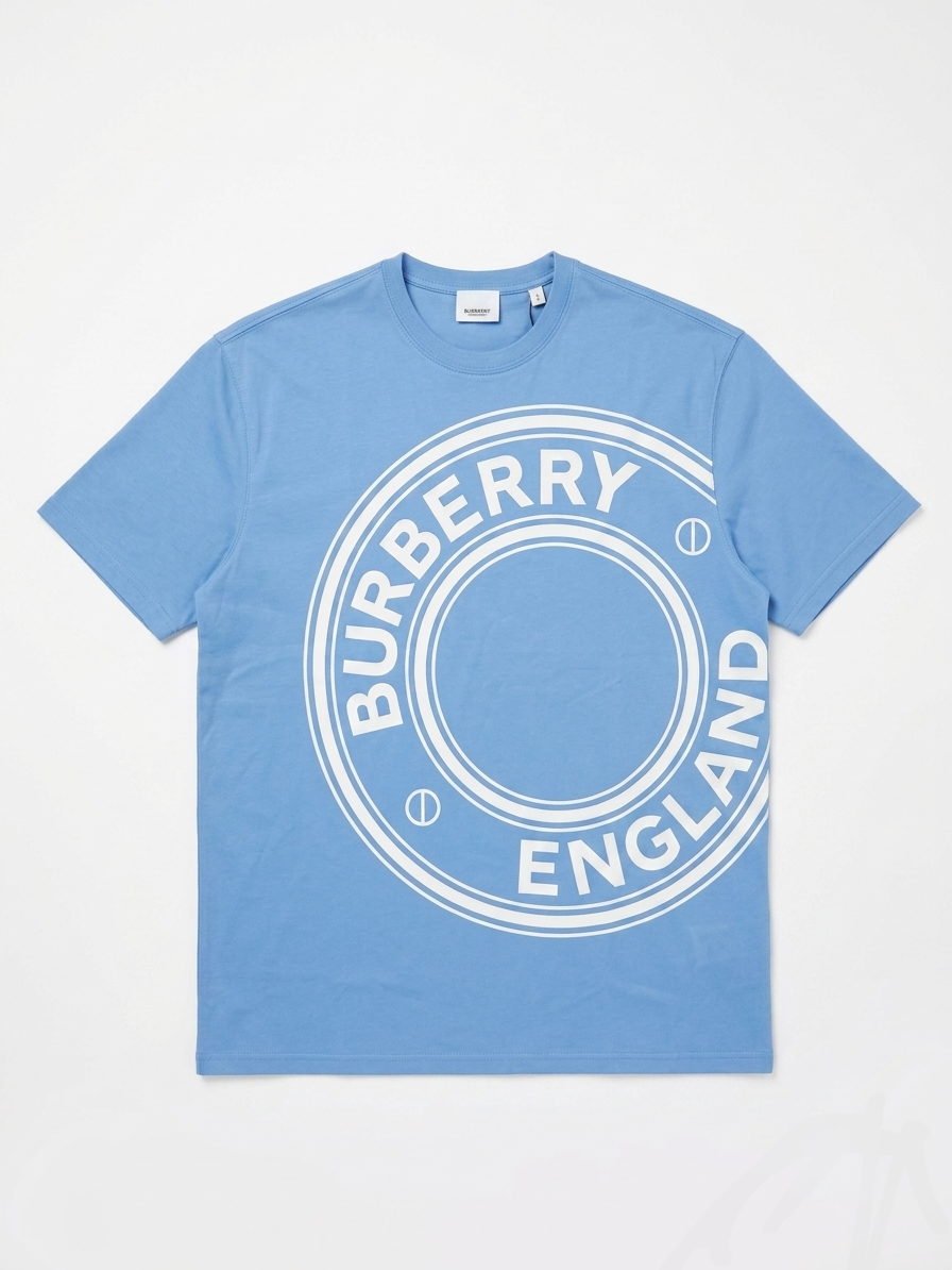 Burberry Graphic Print T Shirt Pale Blue