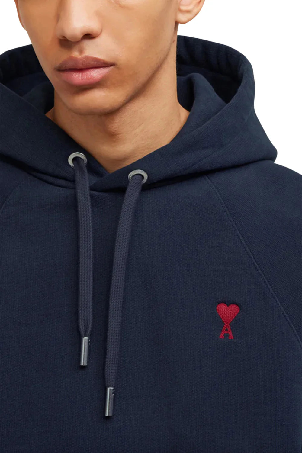 Ami Paris Logo Hoodie Navy