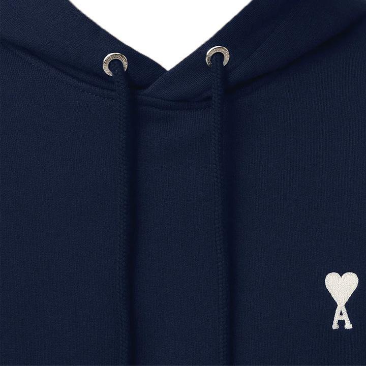 Ami Paris Logo Hoodie Bleu Nuit