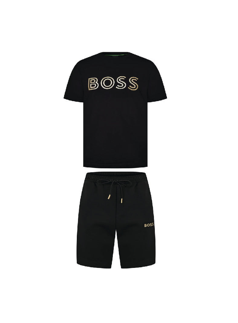 Hugo Boss Logo Sweat Shorts Set Black