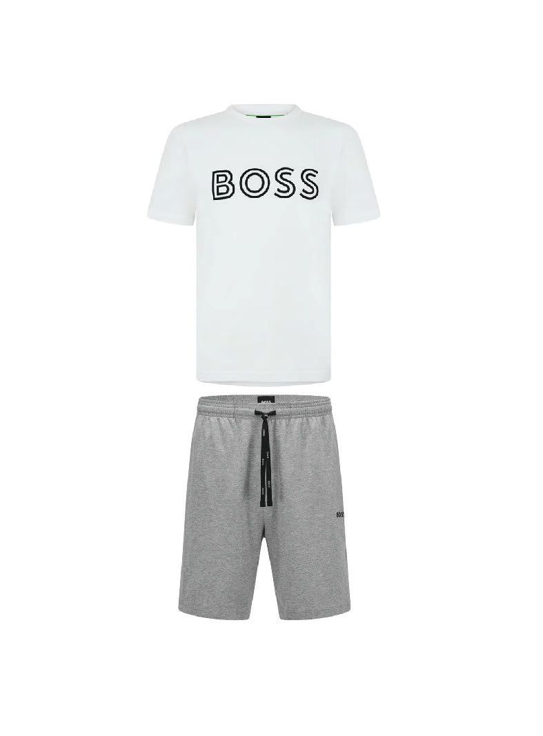 Hugo Boss Logo Sweat Shorts Set White/Grey - Main Image