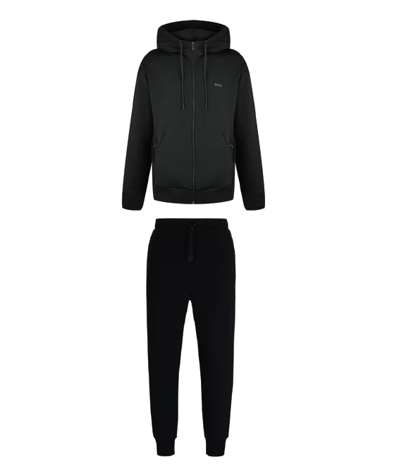 Hugo Boss Logo Full Zip Tracksuit Black - Main Image