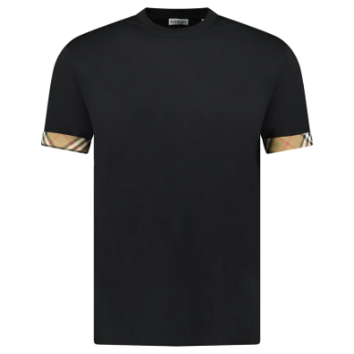 Burberry Ellison Check Sleeve T Shirt Black