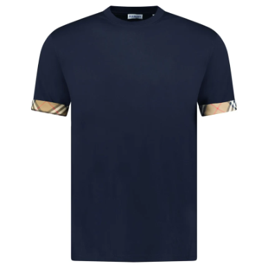 Burberry Ellison Check Sleeve T Shirt Navy