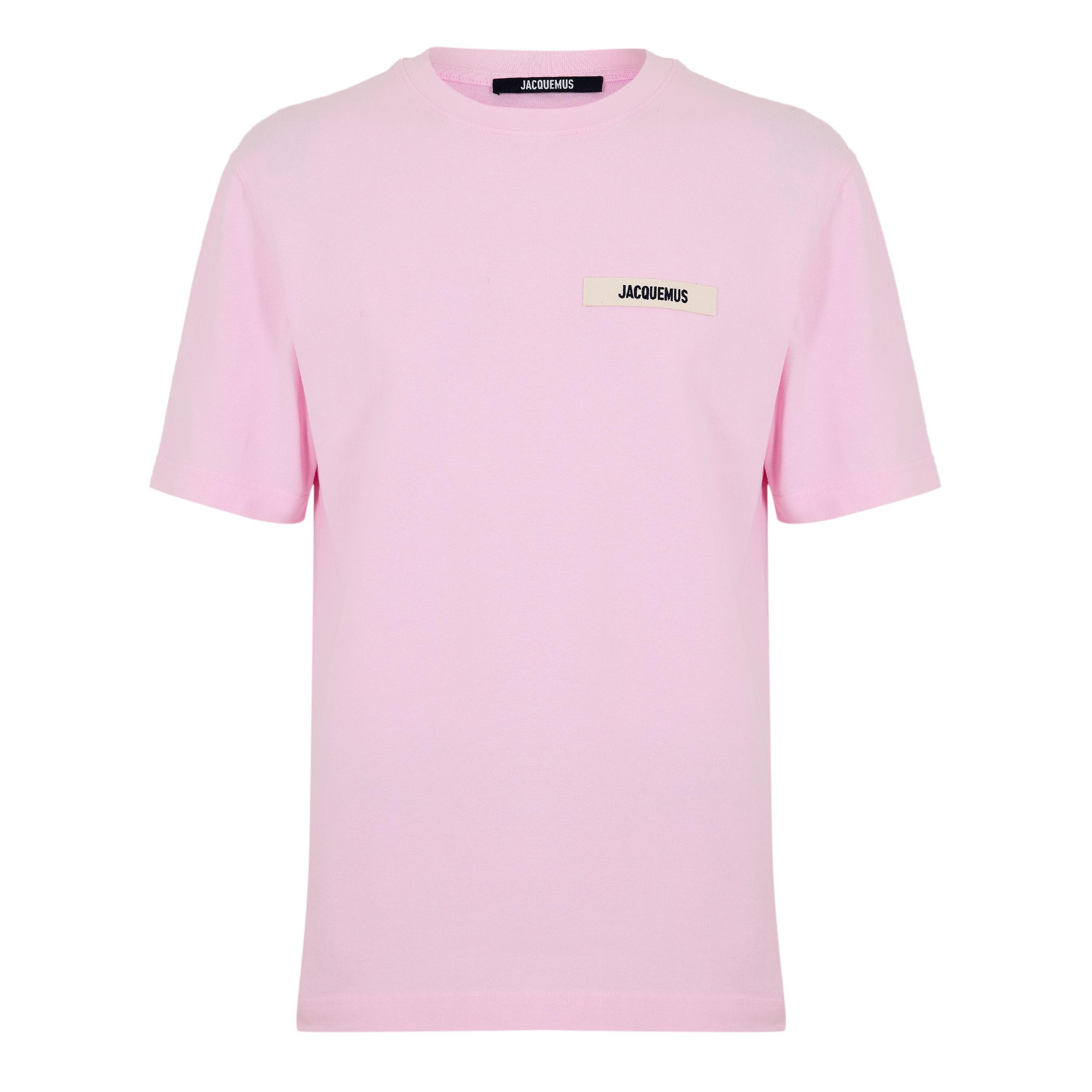 Jacquemus The Gros Grain Logo T Shirt Pink