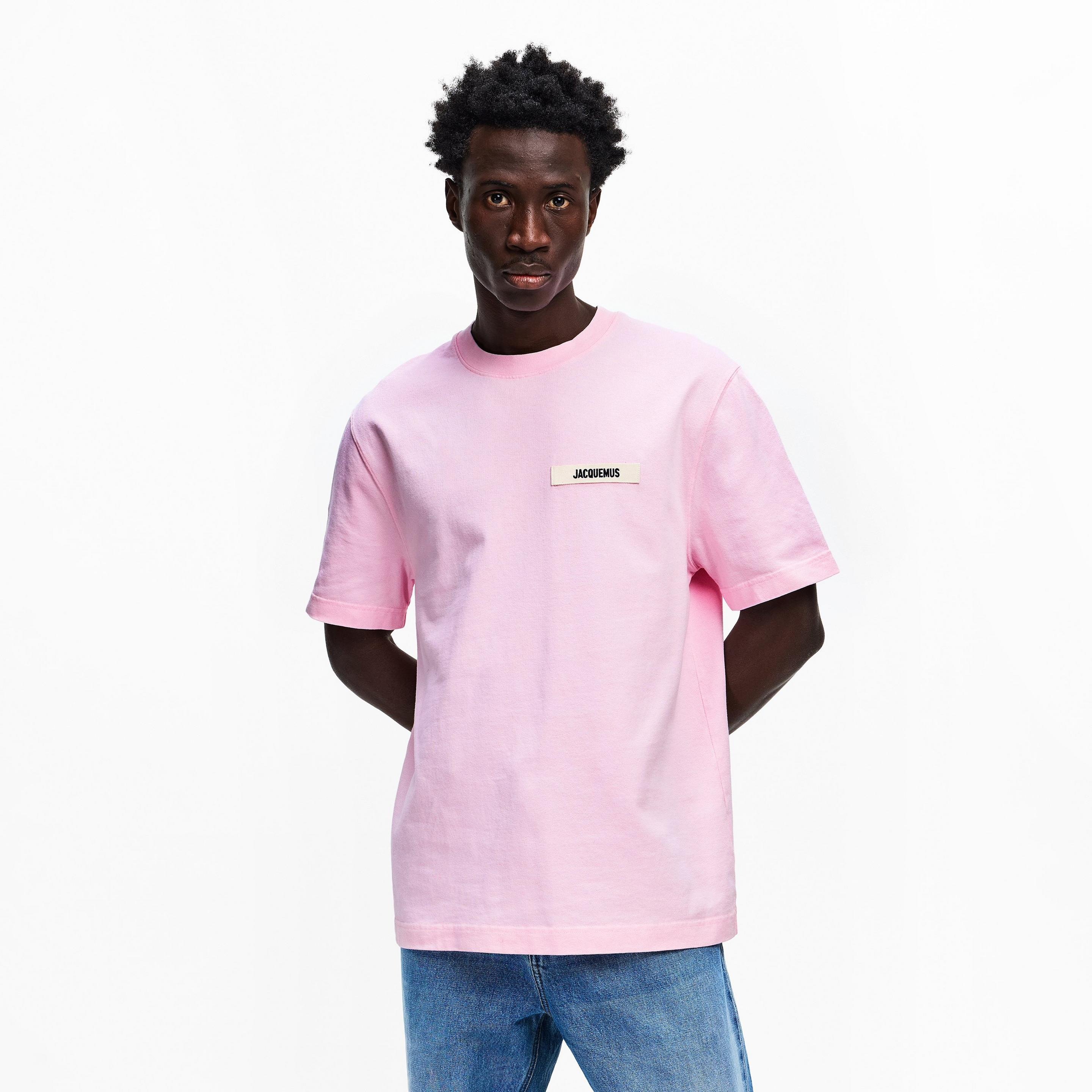 Jacquemus The Gros Grain Logo T Shirt Pink
