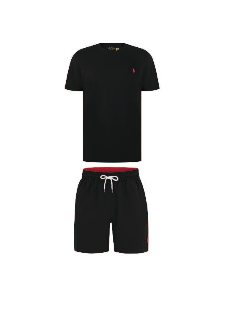 Ralph Lauren Logo Shorts Set Black