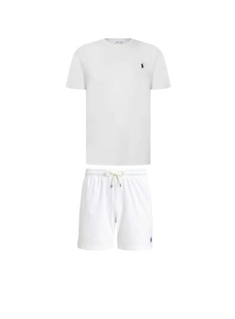 Ralph Lauren Logo Shorts Set White