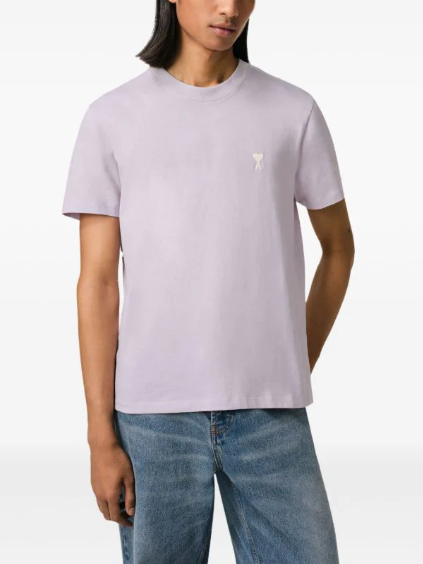 Ami Paris Logo T Shirt Lilic