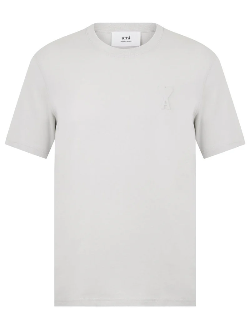 Ami Paris Embossed Logo T Shirt Off White