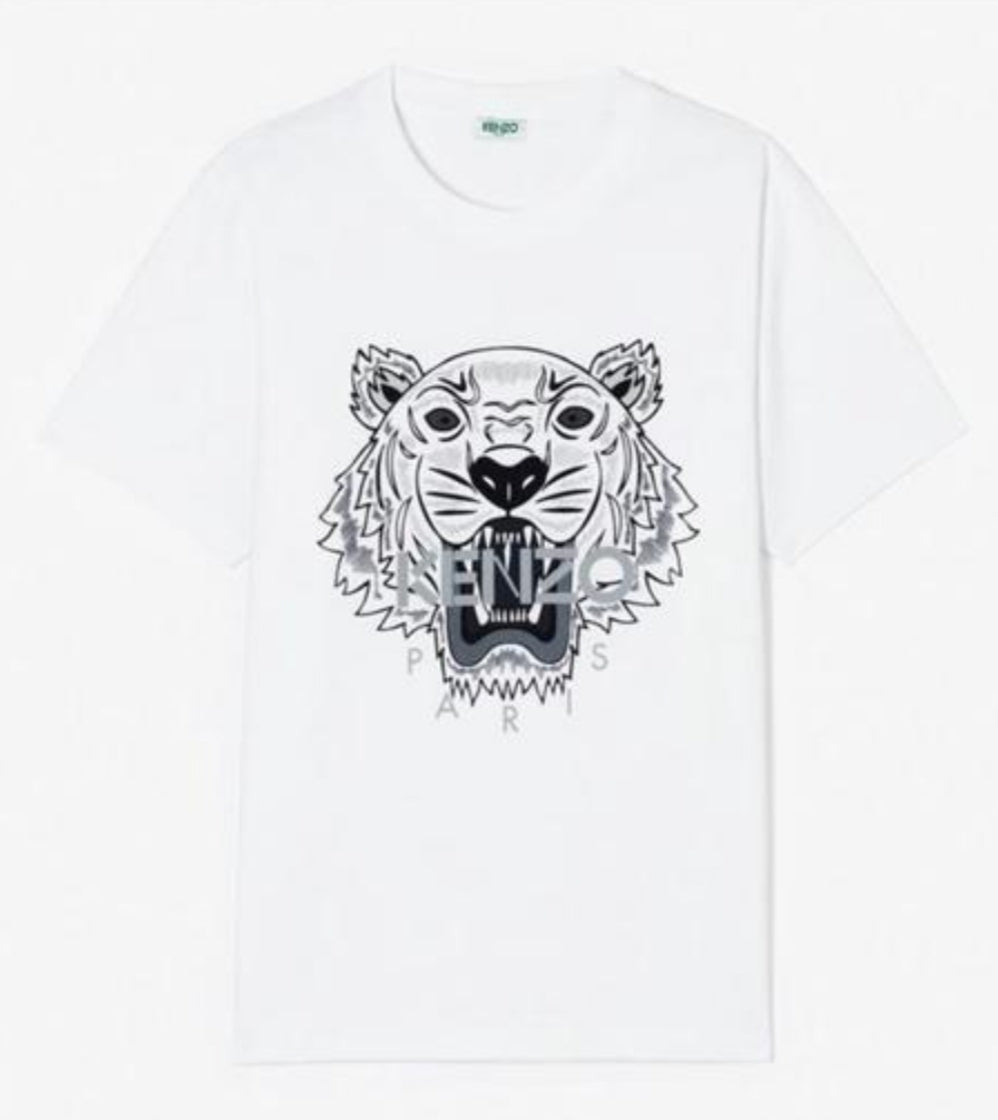 Kenzo Tiger T Shirt White/Grey