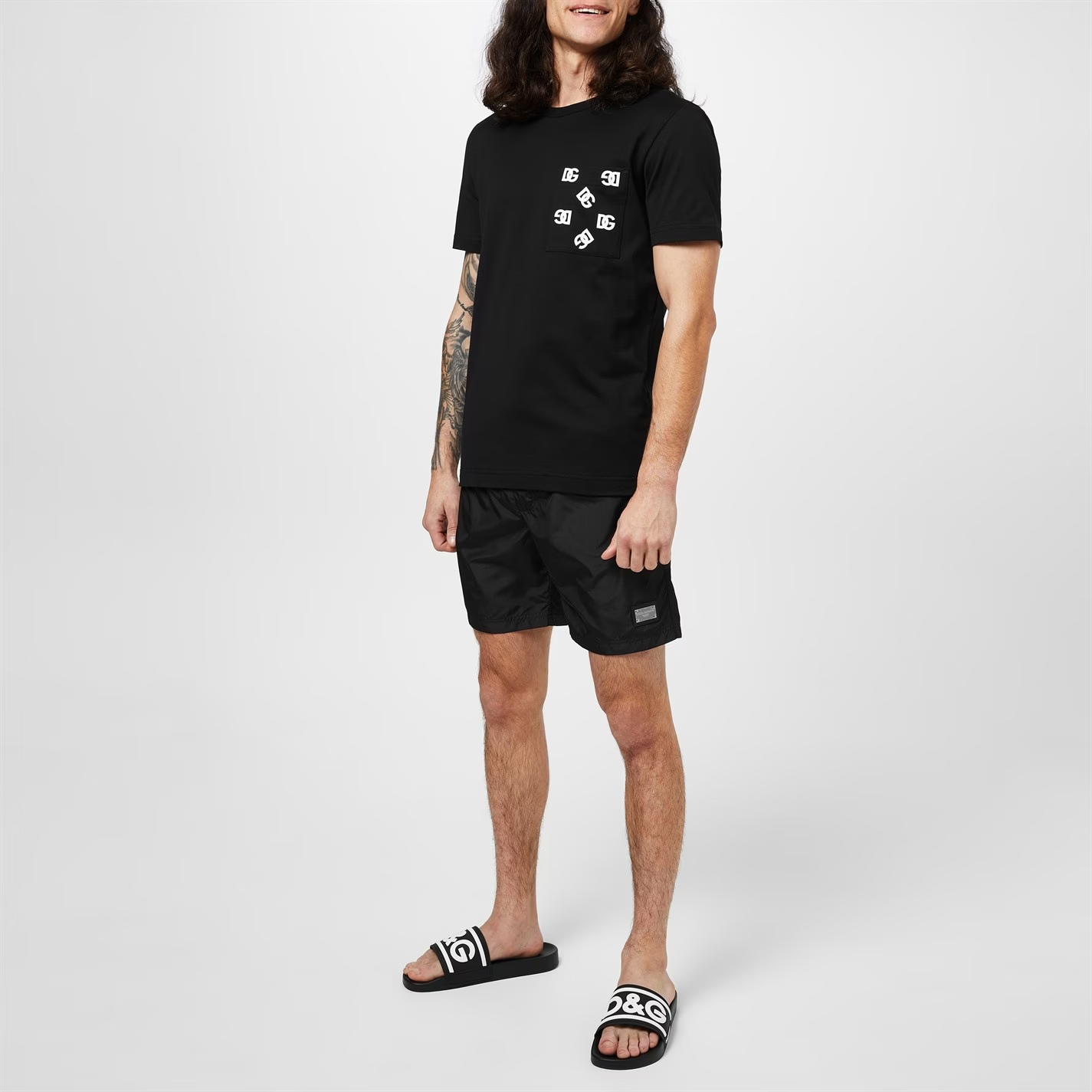 Dolce And Gabbana Plate Swim Shorts Black