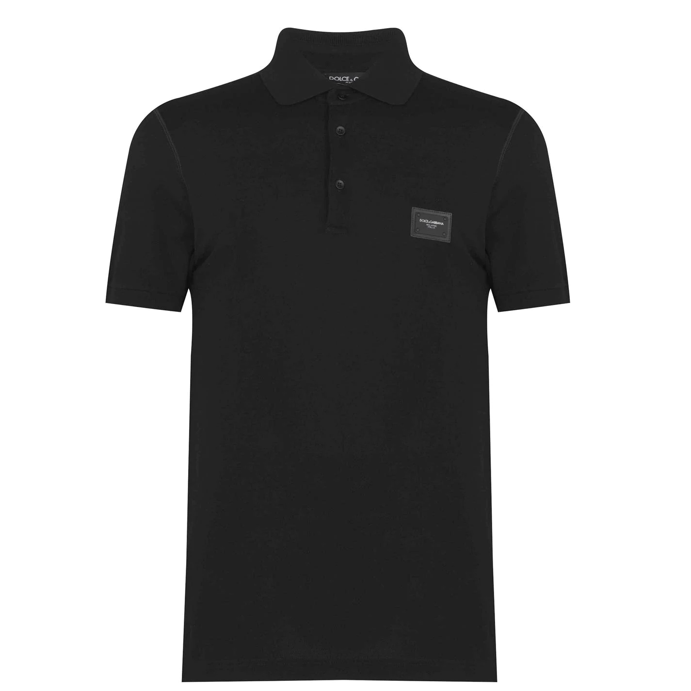 Dolce & Gabbana Plaque Polo T Shirt Black