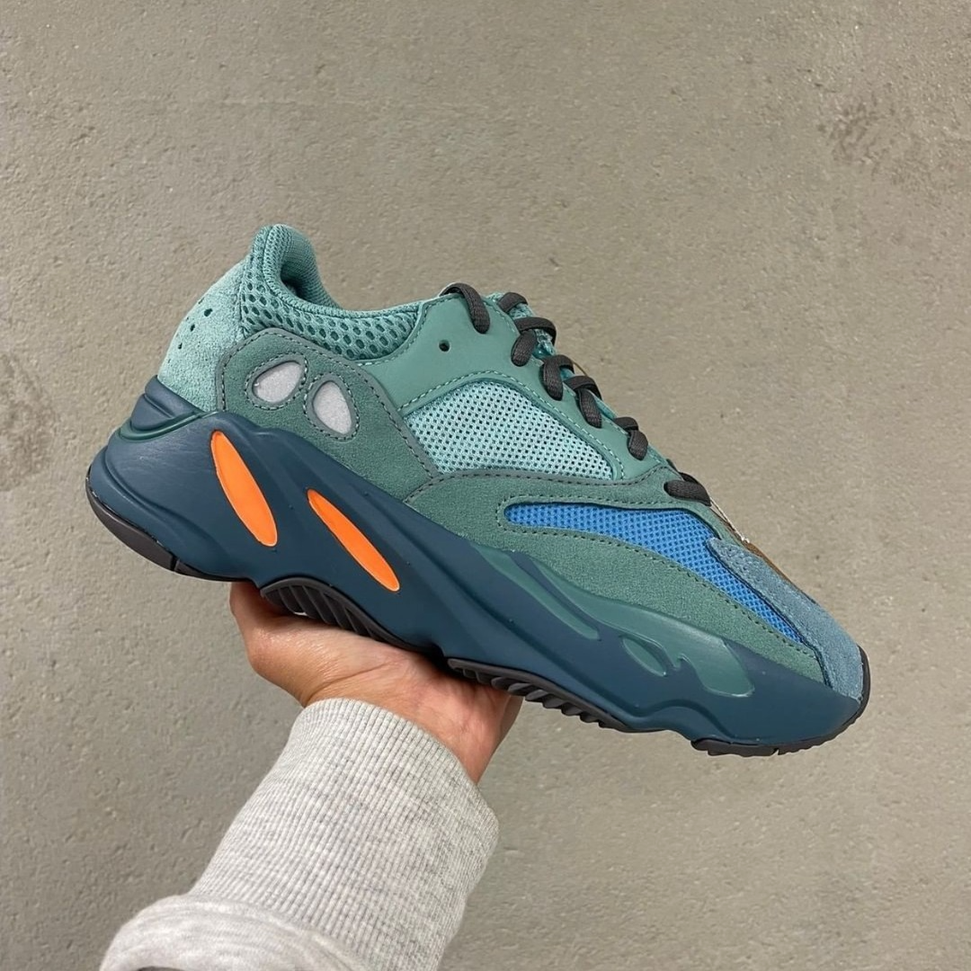 adidas gazelle silver green womens Yeezy Boost 700 V1 Fade Azure