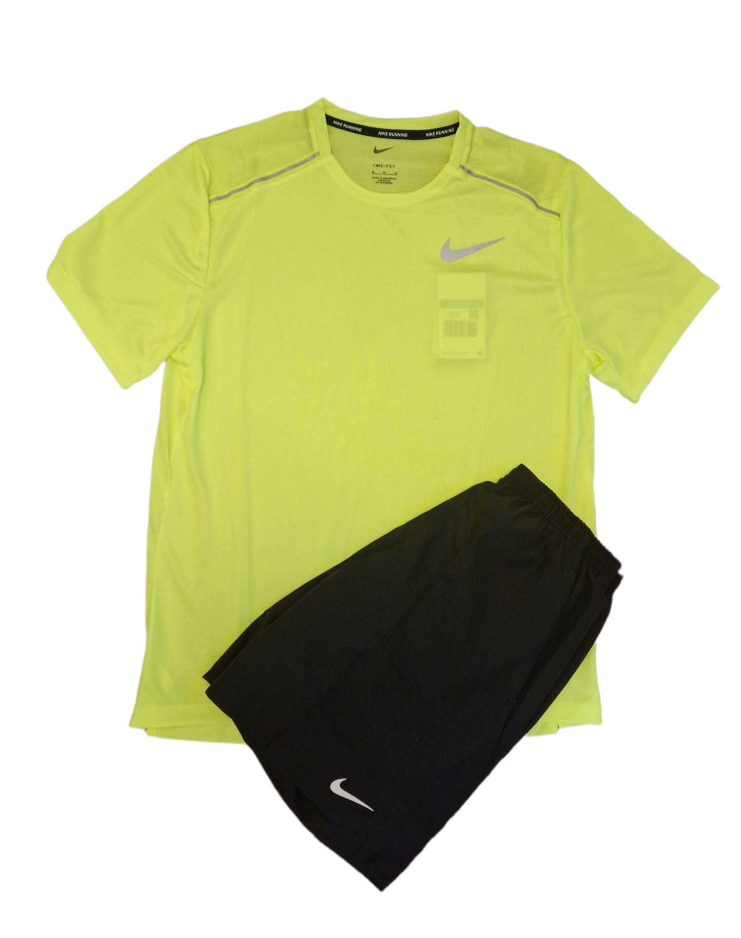 neon nike shirt and shorts