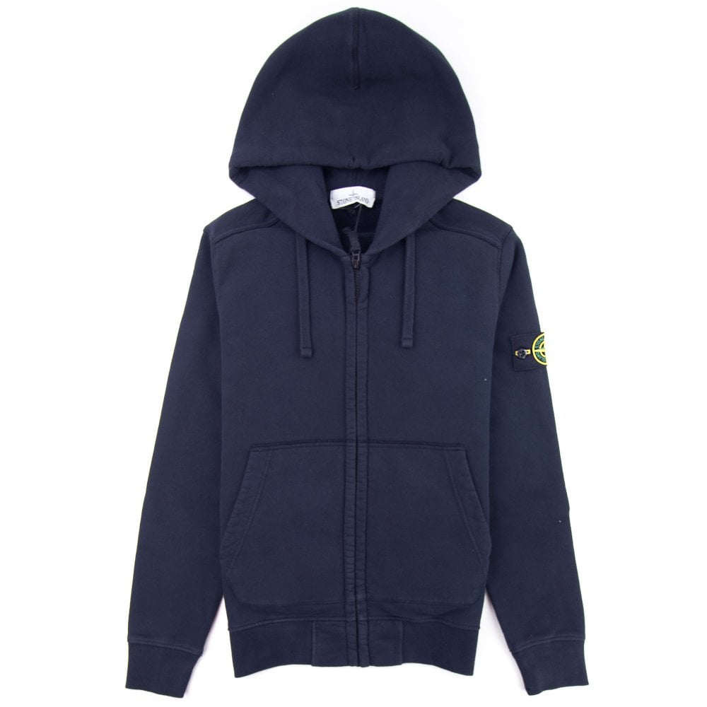 Stone Island Zip Hoodie Navy