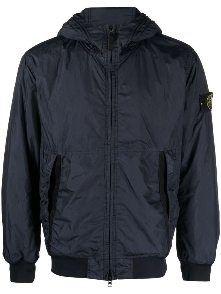 Stone Island Crinkle Rep Bomber Jacket Navy