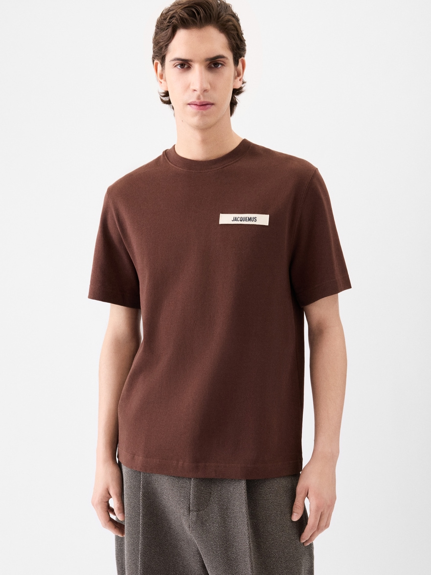 Jacquemus The Gros Grain Logo T Shirt Brown