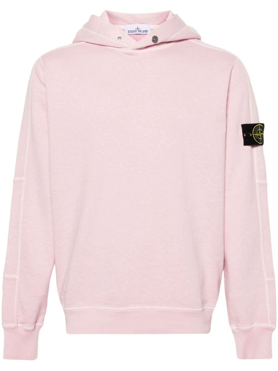 Stone Island Logo Hoodie Pink
