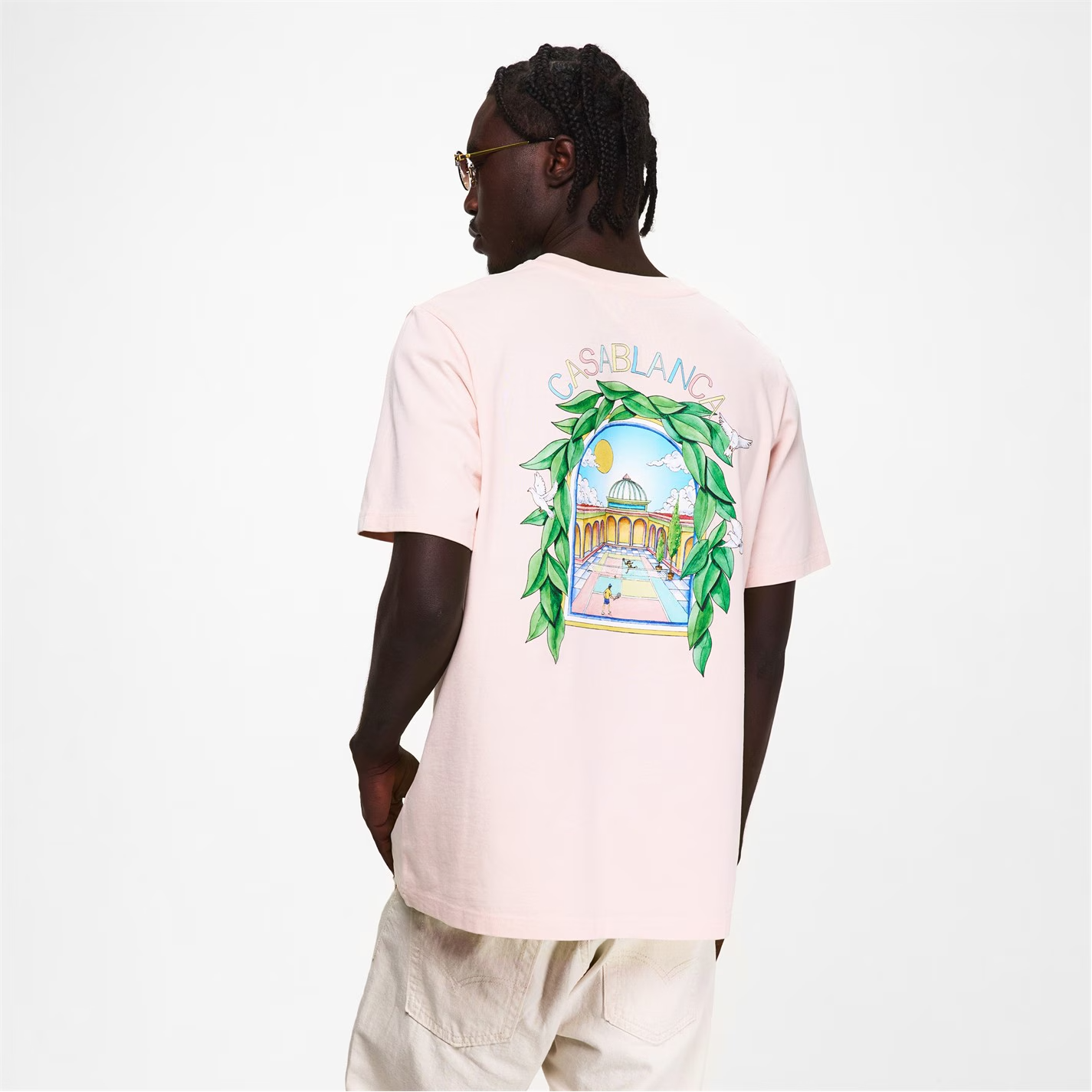 Casablanca Larche Tennis T Shirt Pink