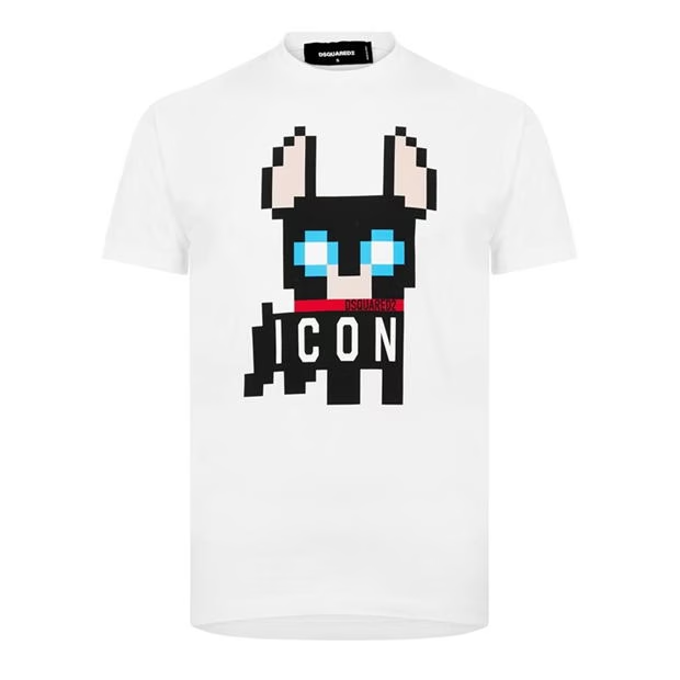 DSquared2 Icon Pixal Graphic T-Shirt White