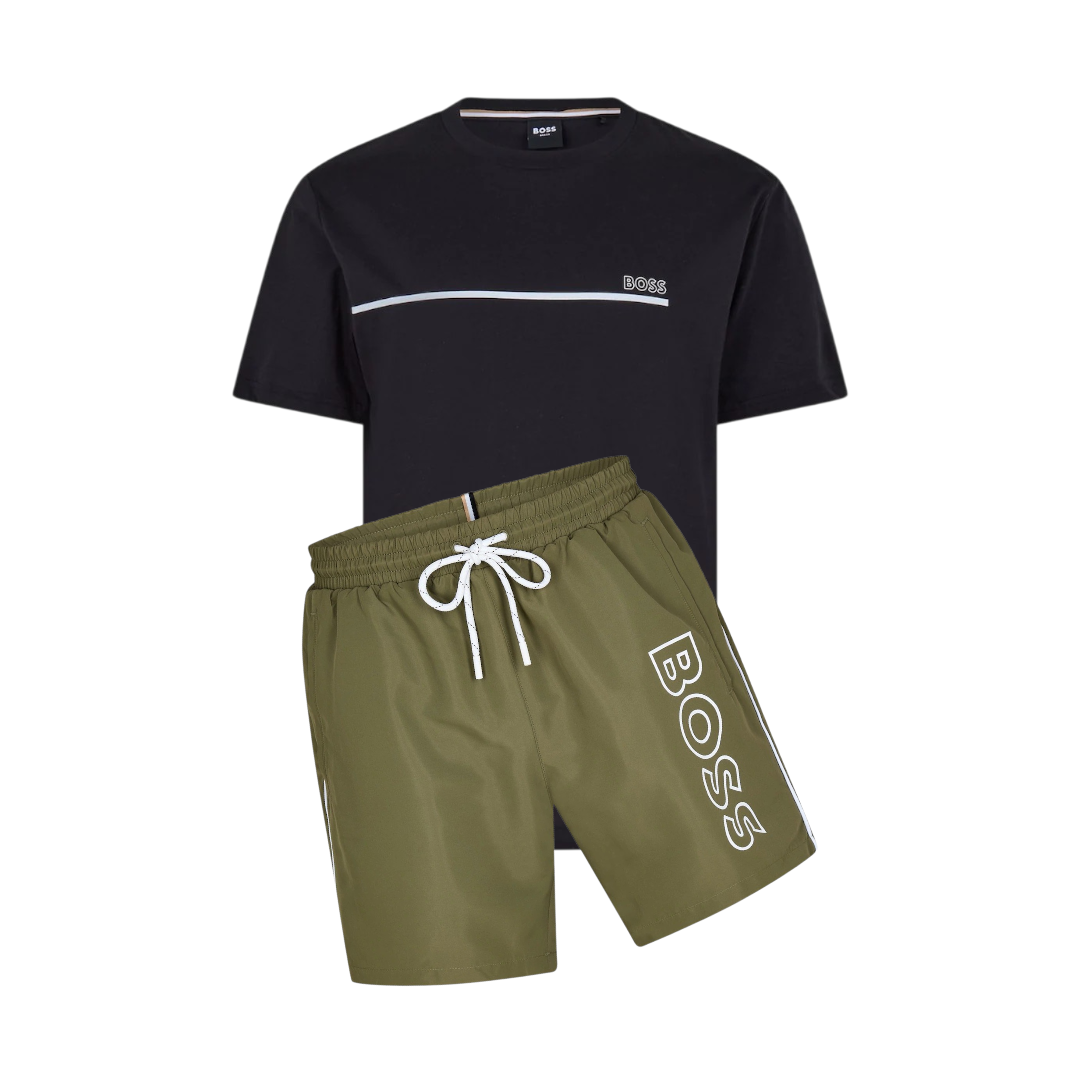 Hugo Boss Storm Shorts Set Khaki/Black