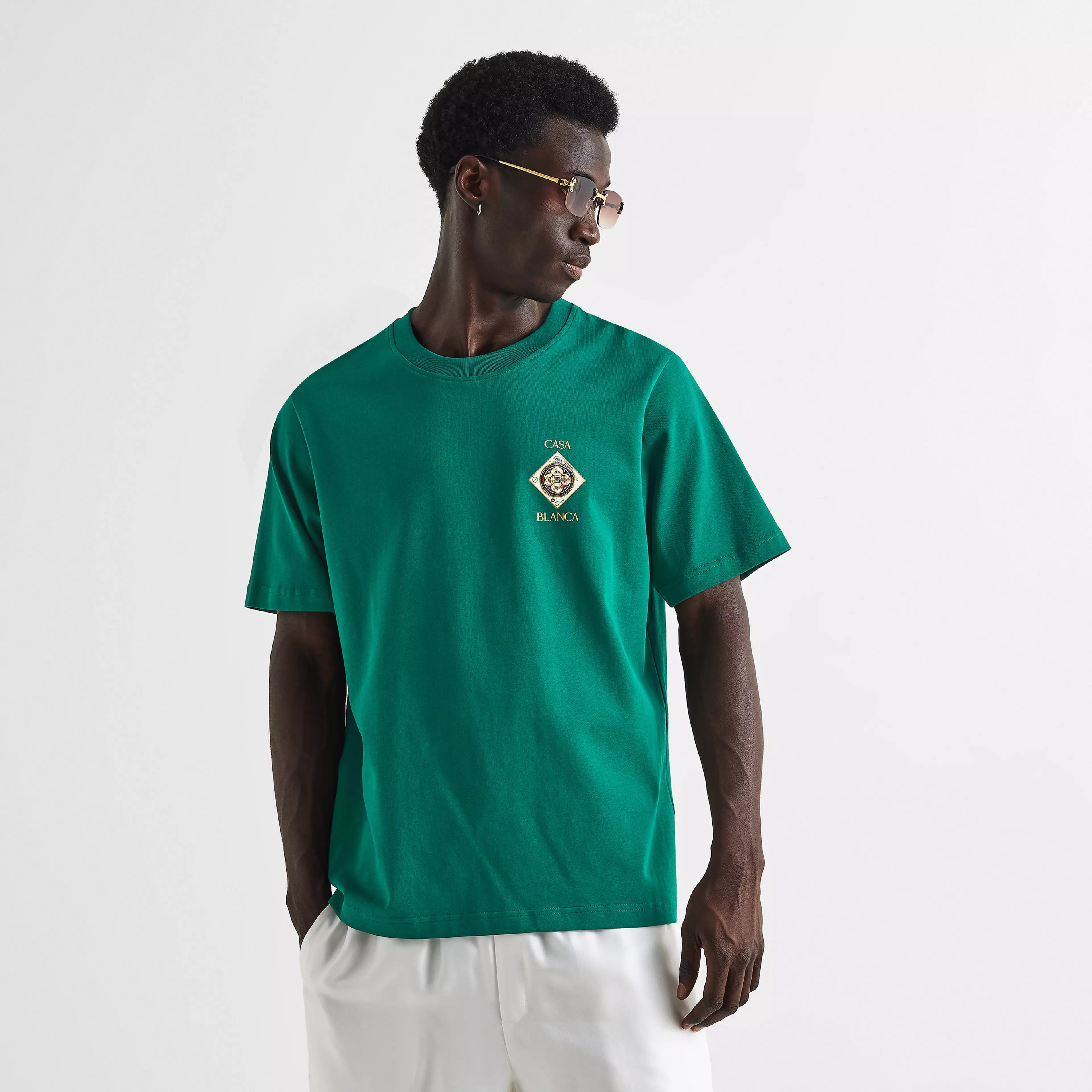 Casablanca Plafond Orne De Musique Short Sleeve T‑Shirt Green