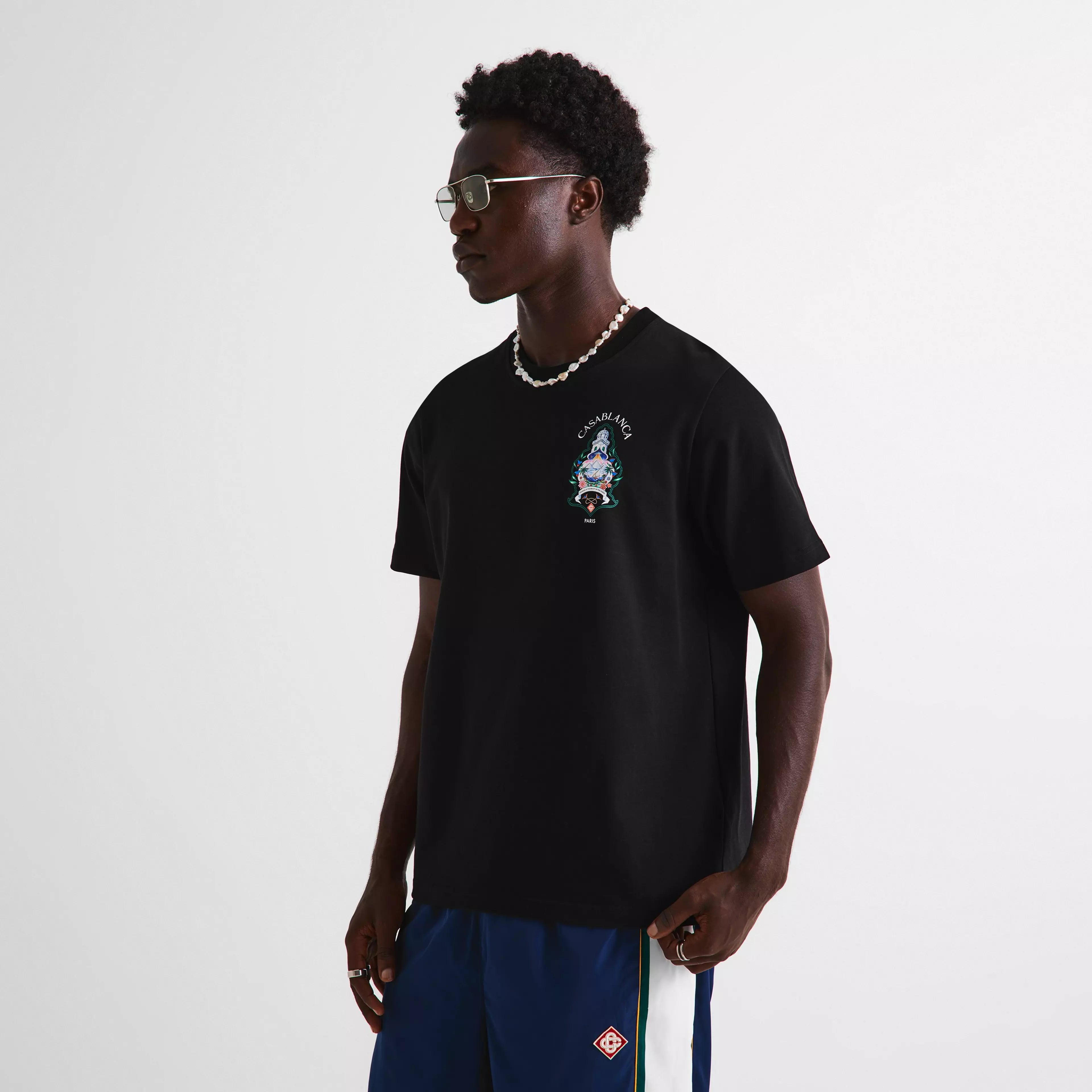 CASABLANCA CASA HOTEL EMBLEM T-Shirt Black