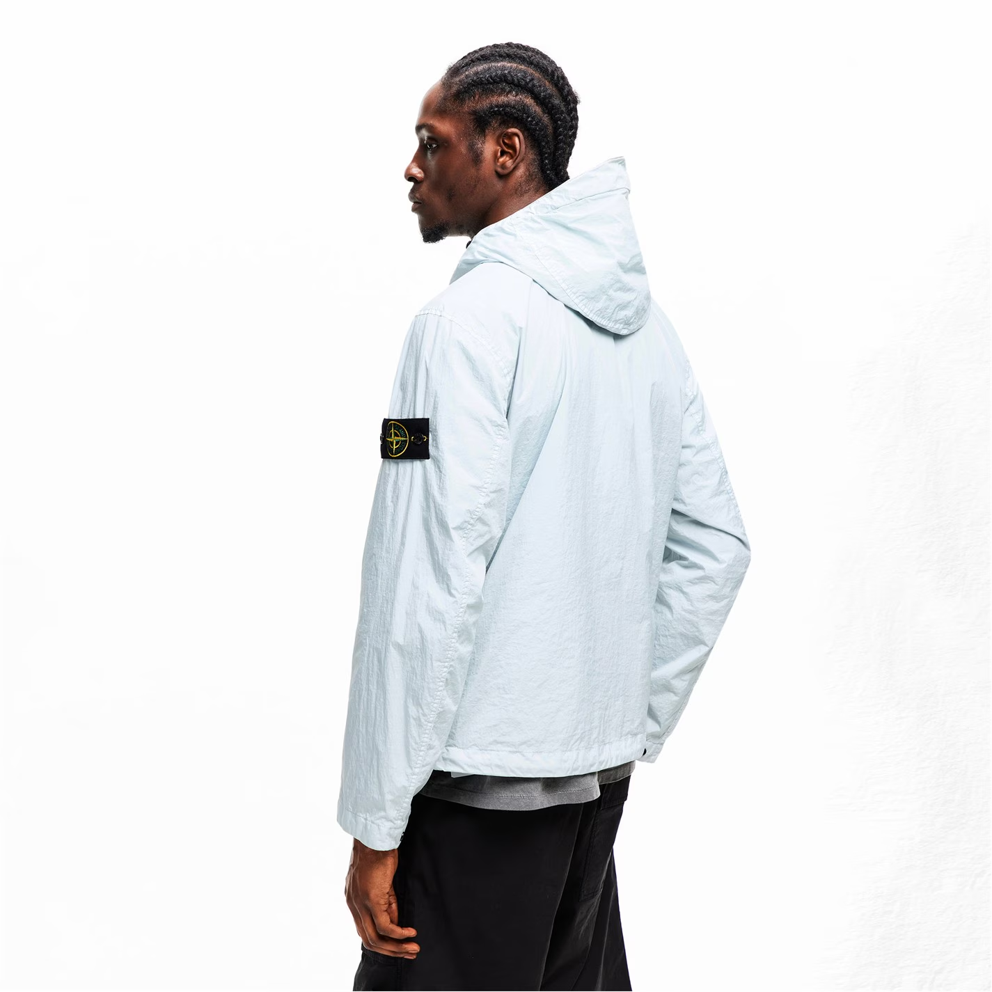 Stone Island Crinkle Rep Hooded Jacket Sky