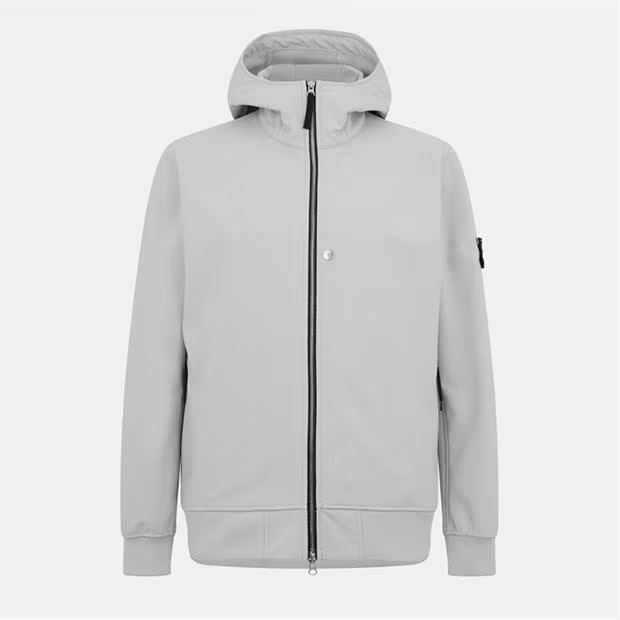 Stone Island Hooded Soft Shell Jacket Grey