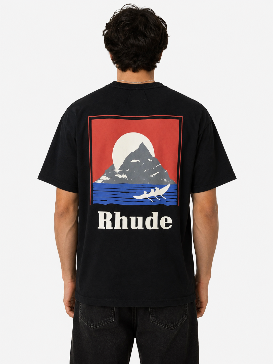 RHUDE MOONLIGHT REGATTA T SHIRT BLACK