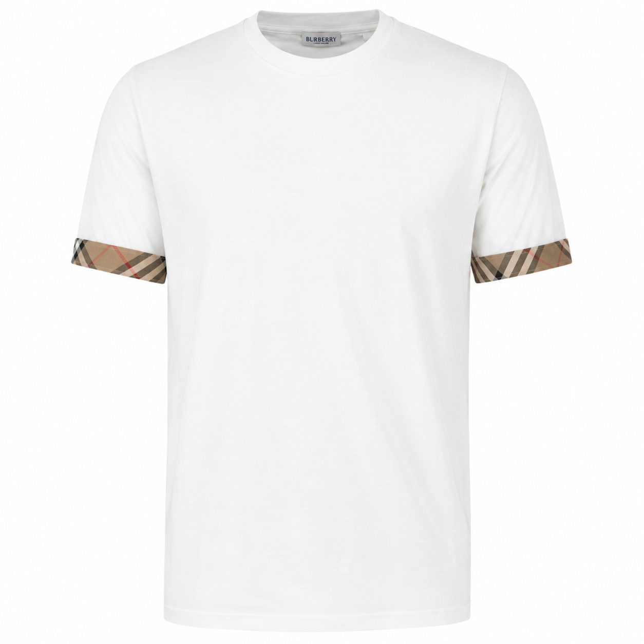 Burberry Ellison Check Sleeve T Shirt White