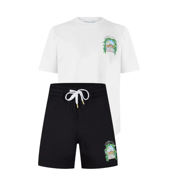 Casablanca L'Arche Shorts Set Black/White