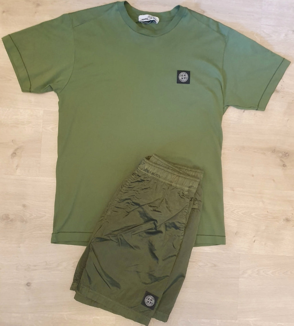 Stone Island Shorts Set Olive