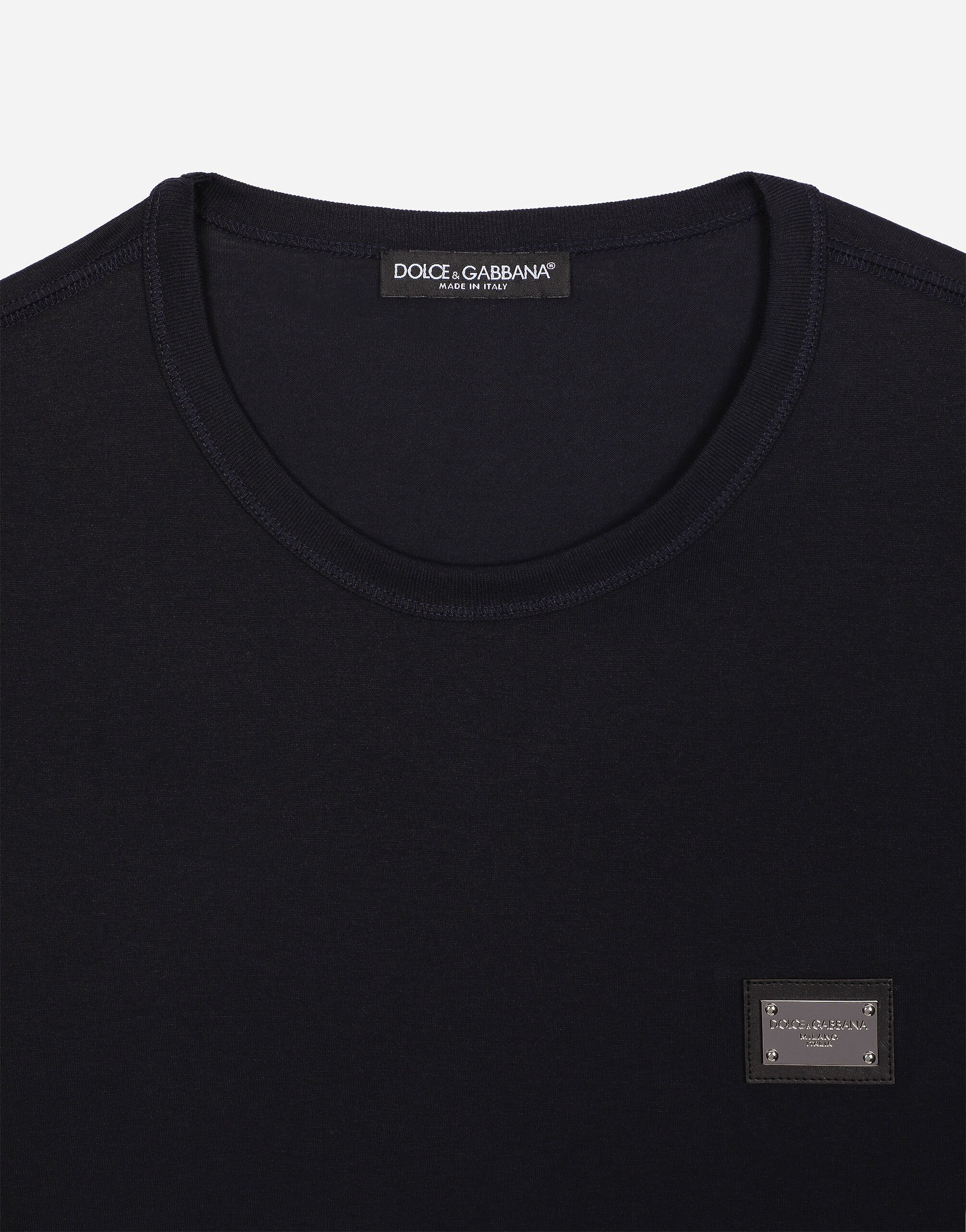Dolce & Gabbana Metal Plaque T Shirt Navy