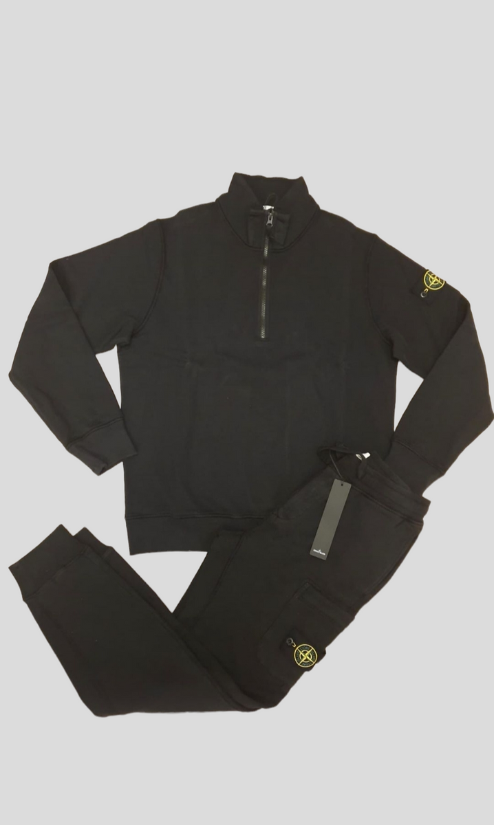 Black stone island tracksuit top